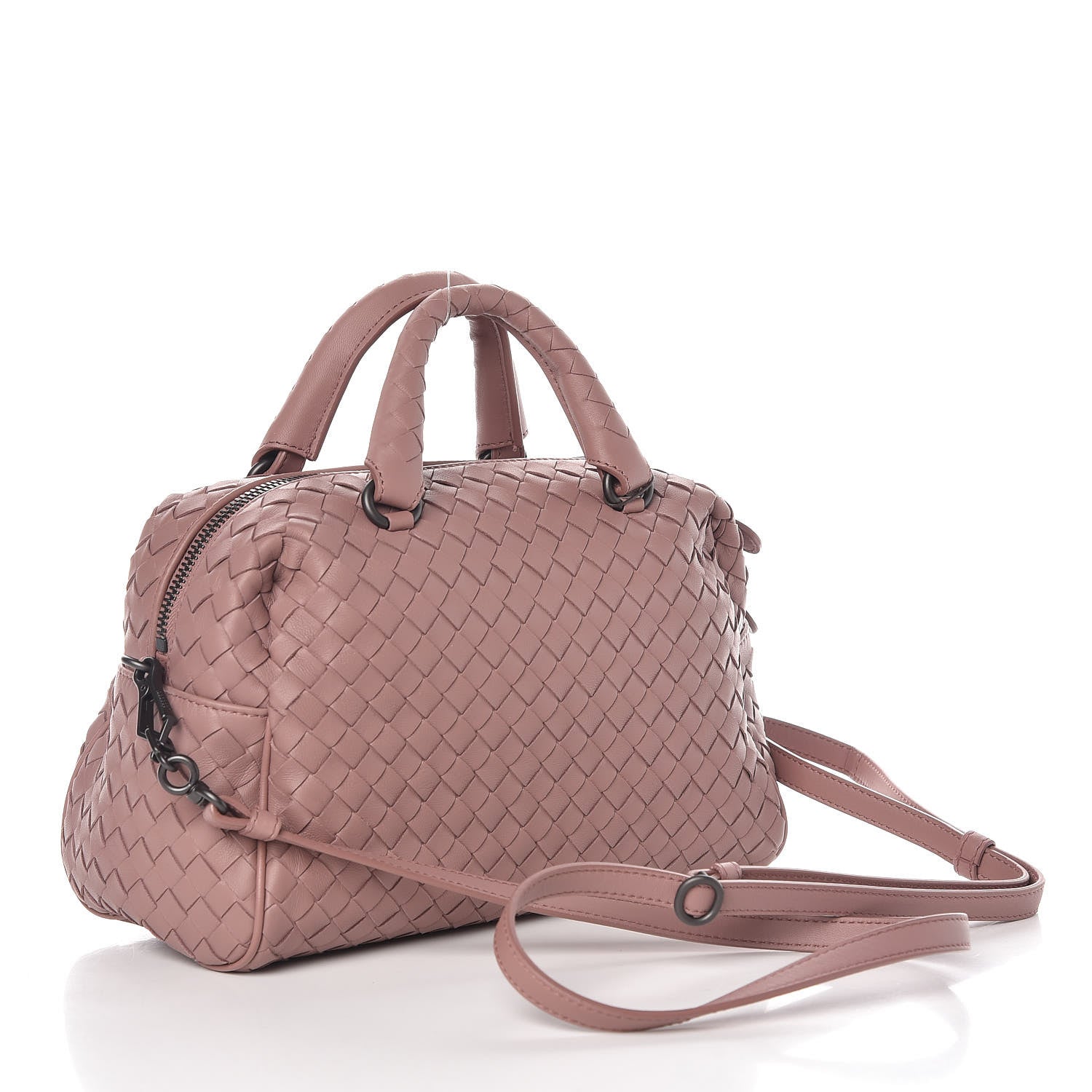 Bottega Veneta Nappa Intrecciato Satchel Dusty Rose 3 of 15