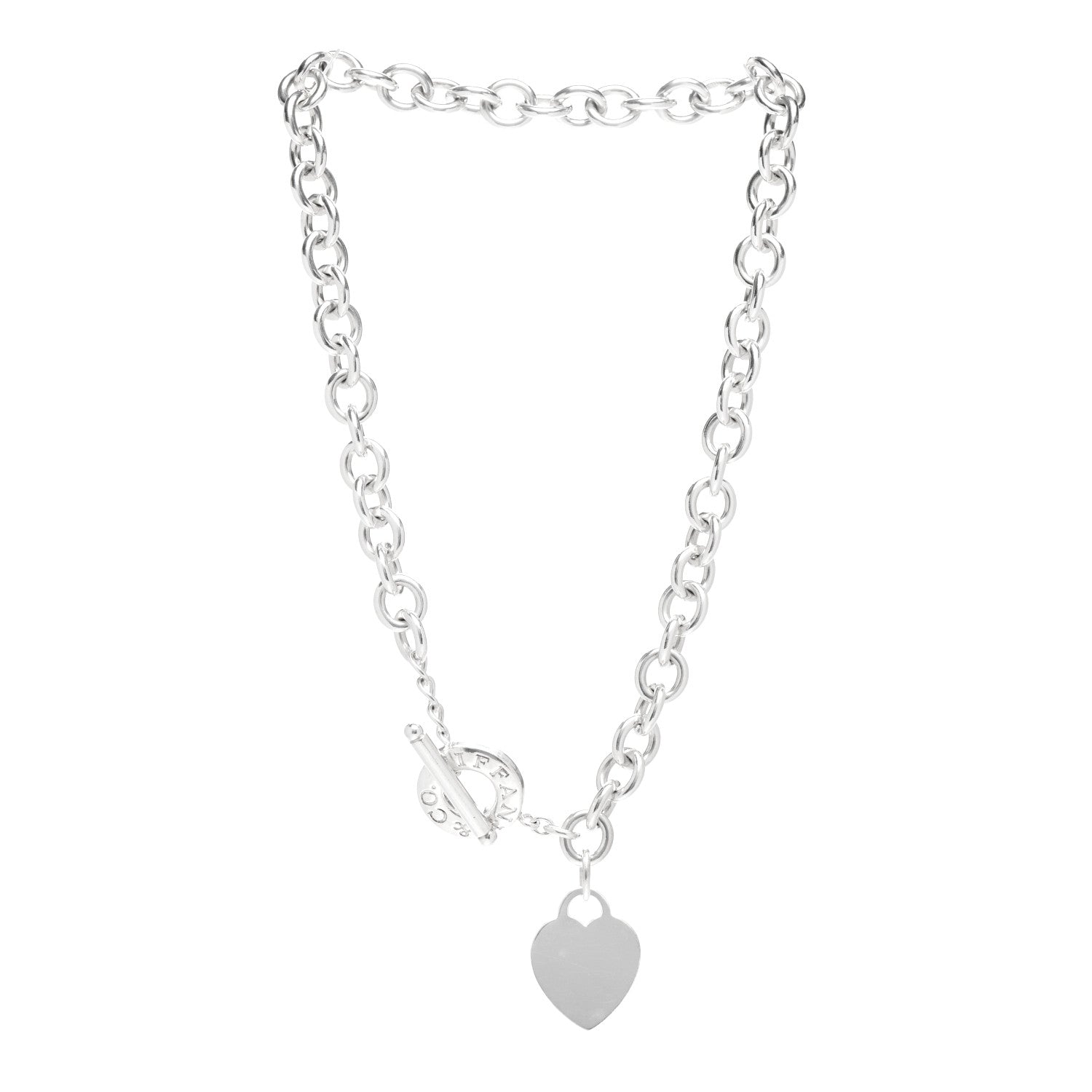 Tiffany Sterling Silver Heart Tag Toggle Necklace 3 of 4