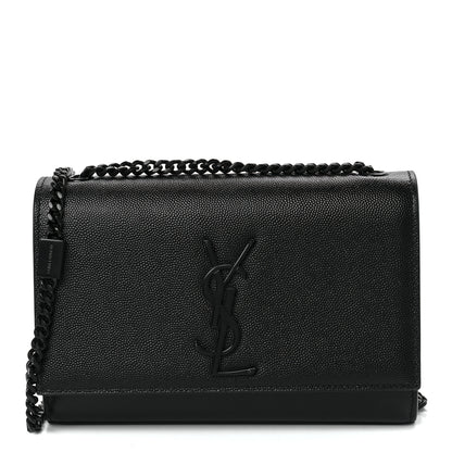 Saint Laurent Grain De Poudre Small Monogram Kate Satchel Black 1 of 11