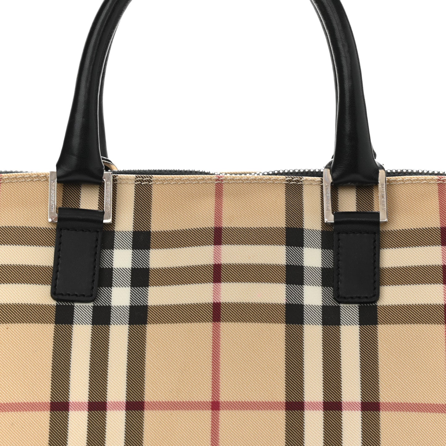 House Check Large Bowler Tote Black