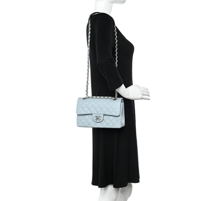 Chanel Caviar Quilted Small Double Flap Light Blue 2 of 11