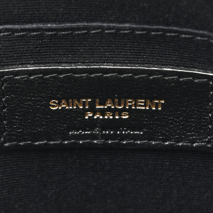 Saint Laurent Grain De Poudre Matelasse Chevron Quilted Round Vinyle Camera Bag Crema Soft 6 of 11
