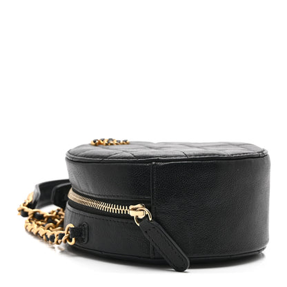 Chanel Goatskin Quilted Chanel 19 Round Clutch With Chain Black 9 of 10