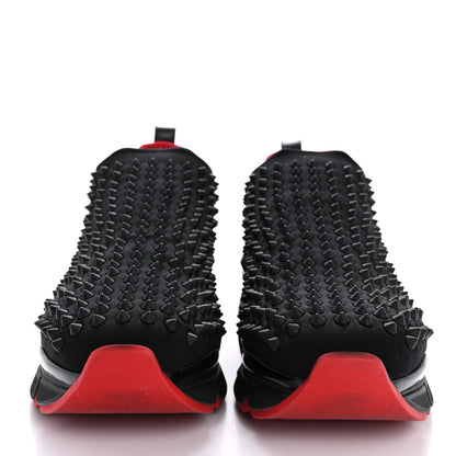 Christian Louboutin Neoprene Mens Spike Sock Flat Sneakers 42 Black 3 of 10