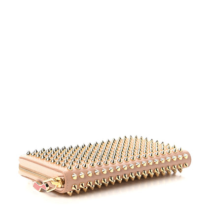 Christian Louboutin Calfskin Panettone Spiked Zip Around Wallet Dune 4 of 9
