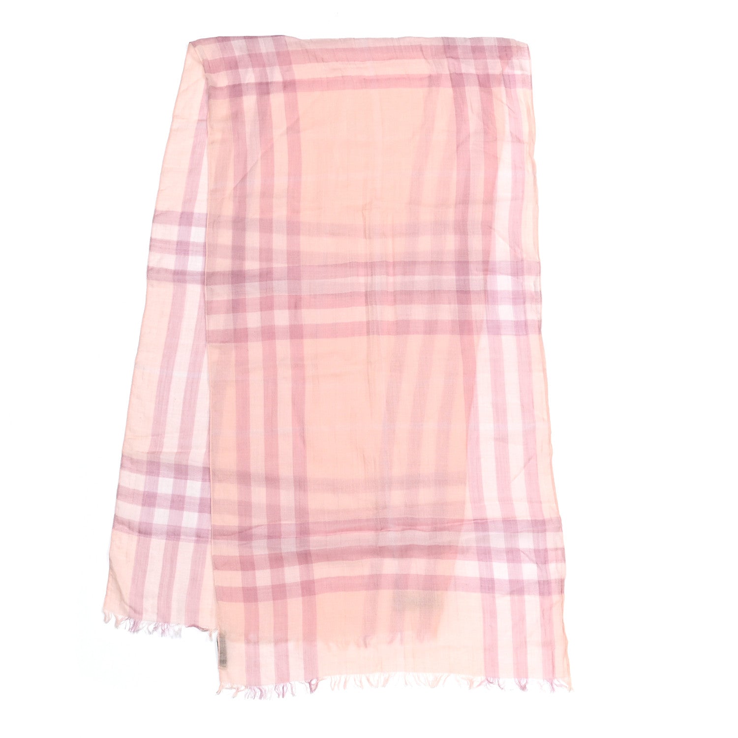 Burberry Silk Wool Gauze Giant Check Scarf Pink 2 of 5