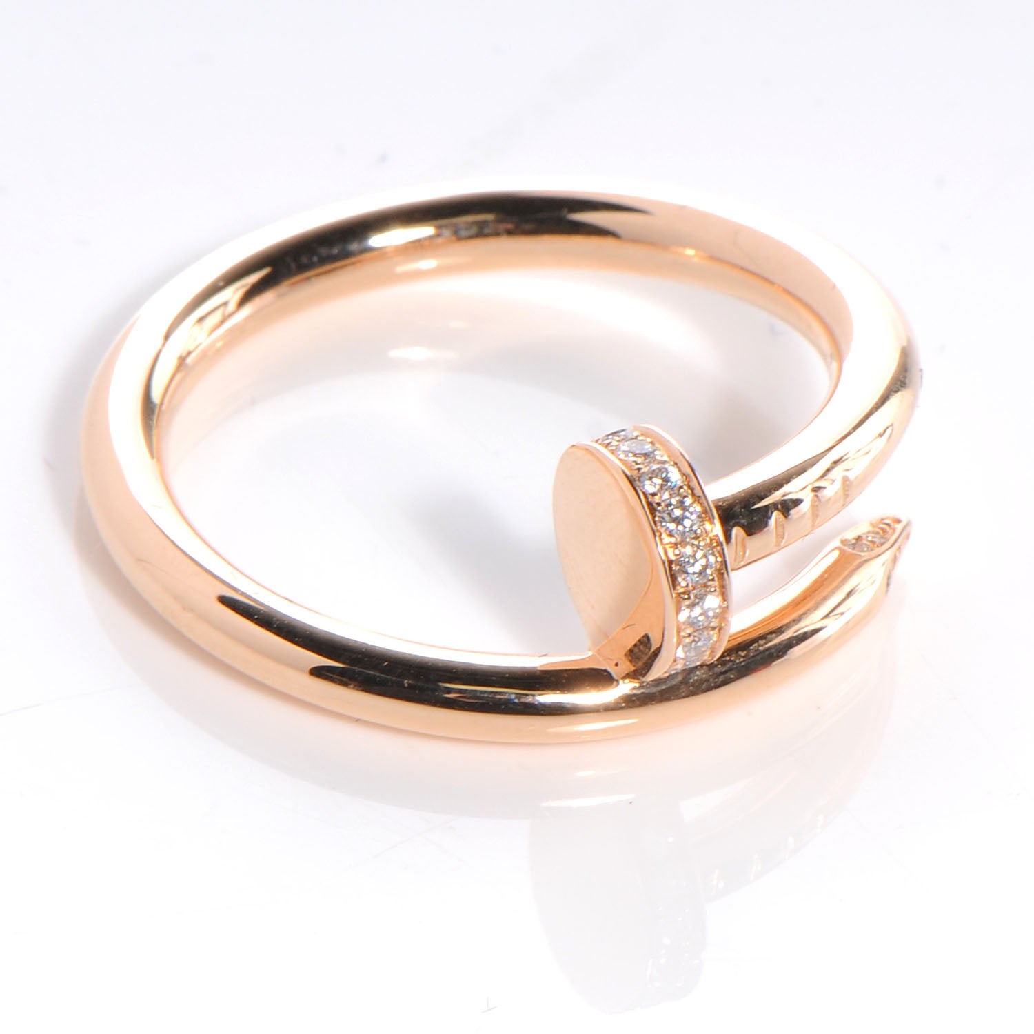 Cartier 18k Pink Gold Diamond Juste Un Clou Ring Size 62 10 4 of 5