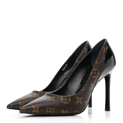 Louis Vuitton Monogram Cherie Pumps 38 Black 3 of 10