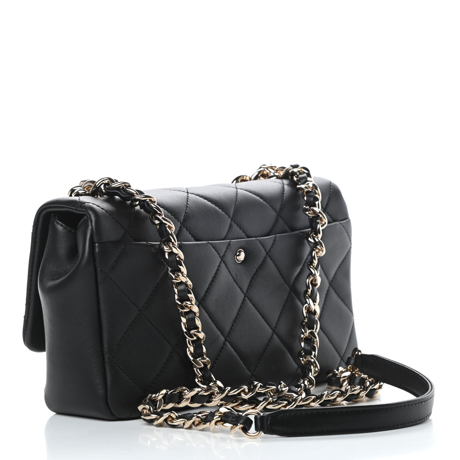 Chanel Lambskin Quilted Resin Bi-Color Chain Flap Bag Black 3 of 11