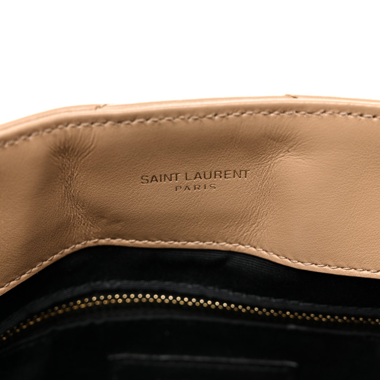 Calfskin Y Quilted Monogram Medium Loulou Chain Satchel Natural Tan