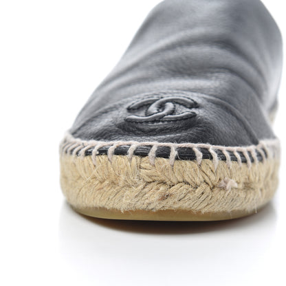 Chanel Grained Calfskin CC Espadrilles 39 Black 20 of 22
