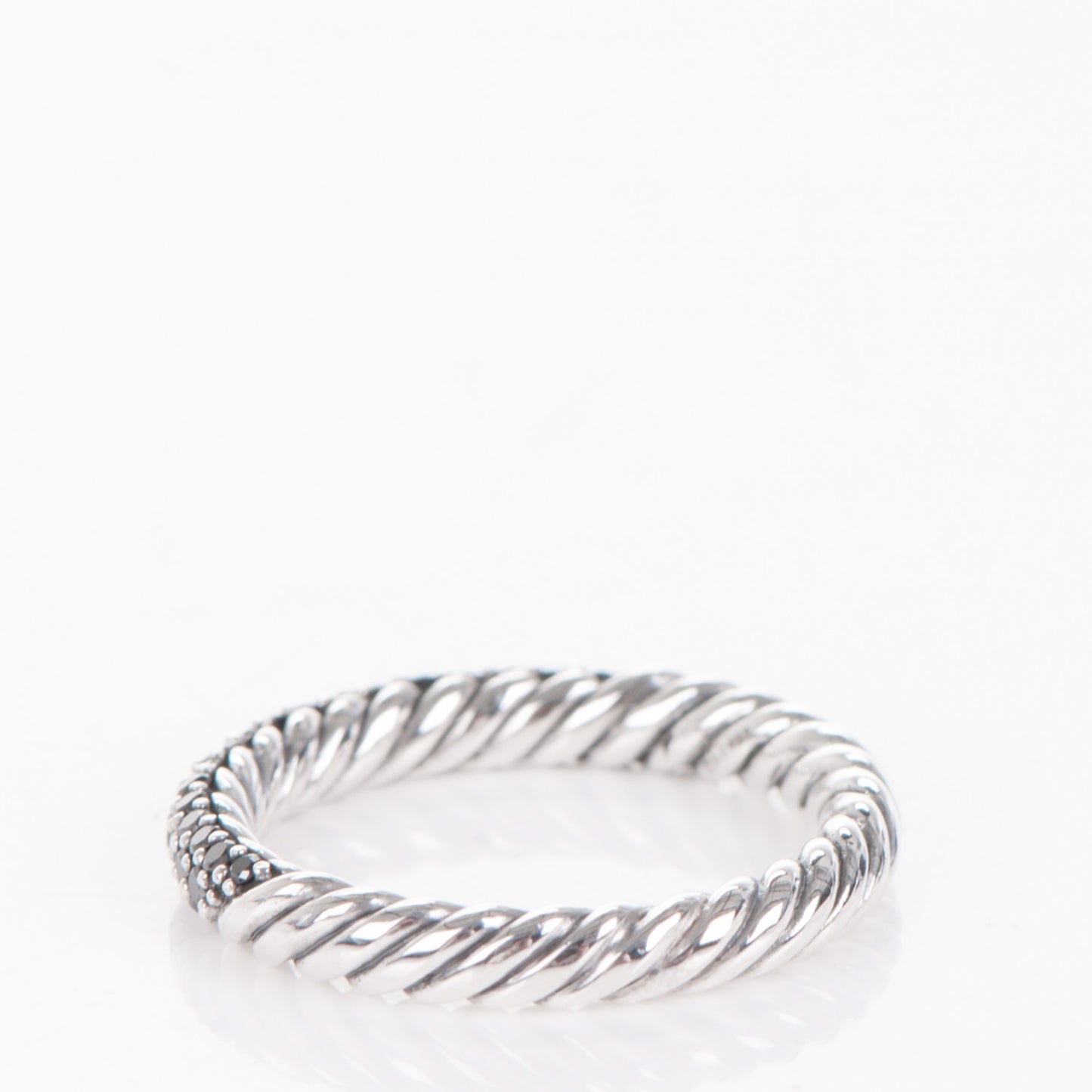 Sterling Silver Black Diamond 3mm Midnight Melange Band Ring 53 6.5