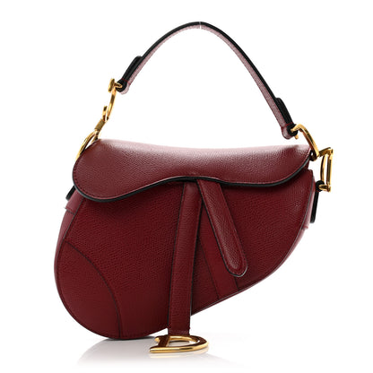Christian Dior Grained Calfskin Mini Saddle Bag Red 1 of 11