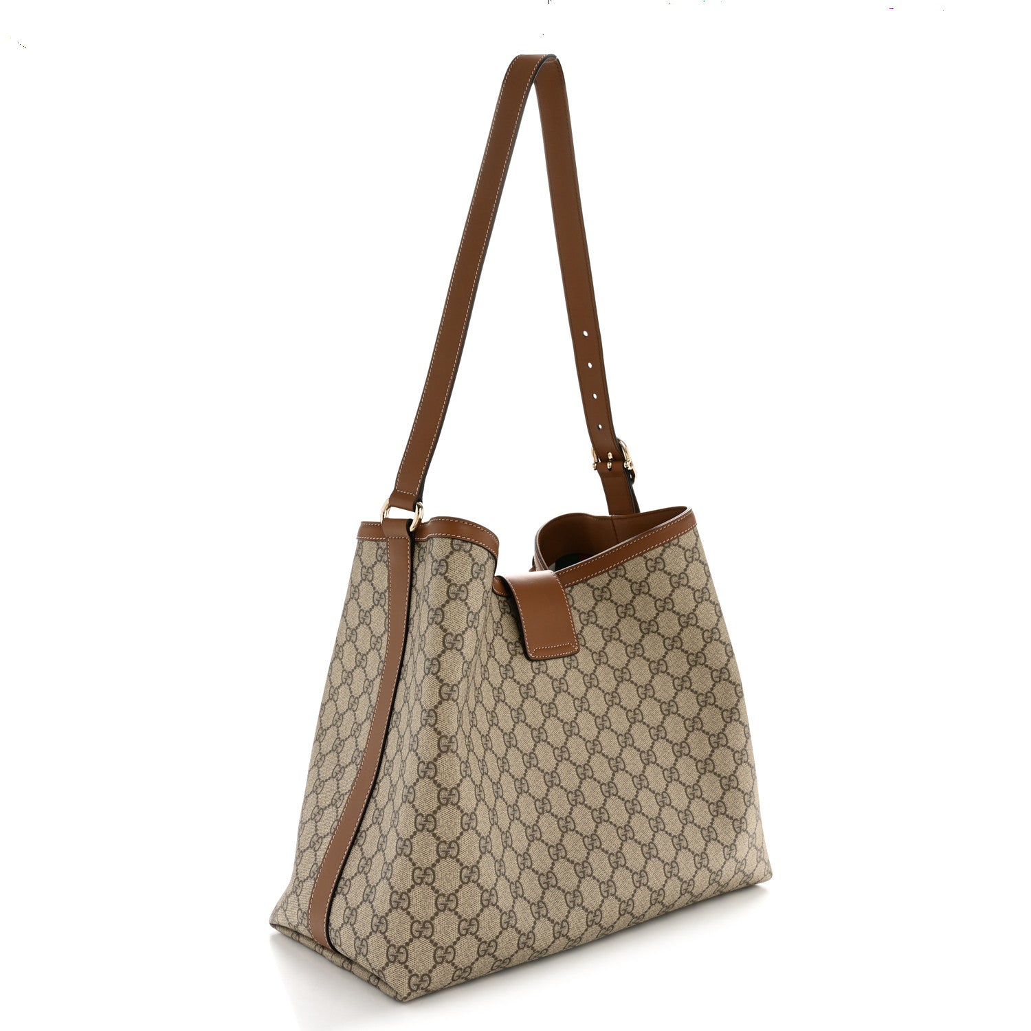 Gucci GG Icon Monogram Padlock Shoulder Bag Beige Dark Brown 3 of 15