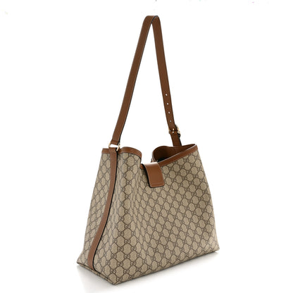 Gucci GG Icon Monogram Padlock Shoulder Bag Beige Dark Brown 3 of 15