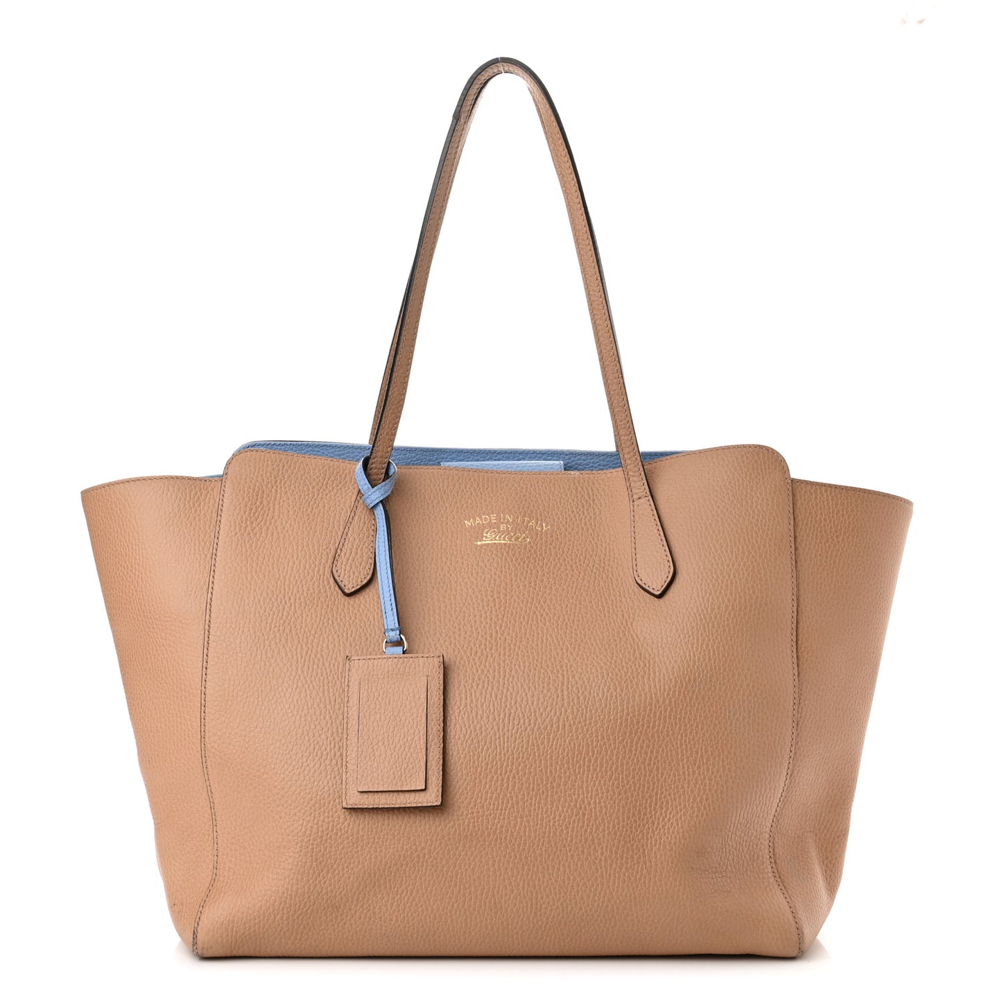 Dollar Calfskin Medium Swing Tote Camelia Mineral Blue