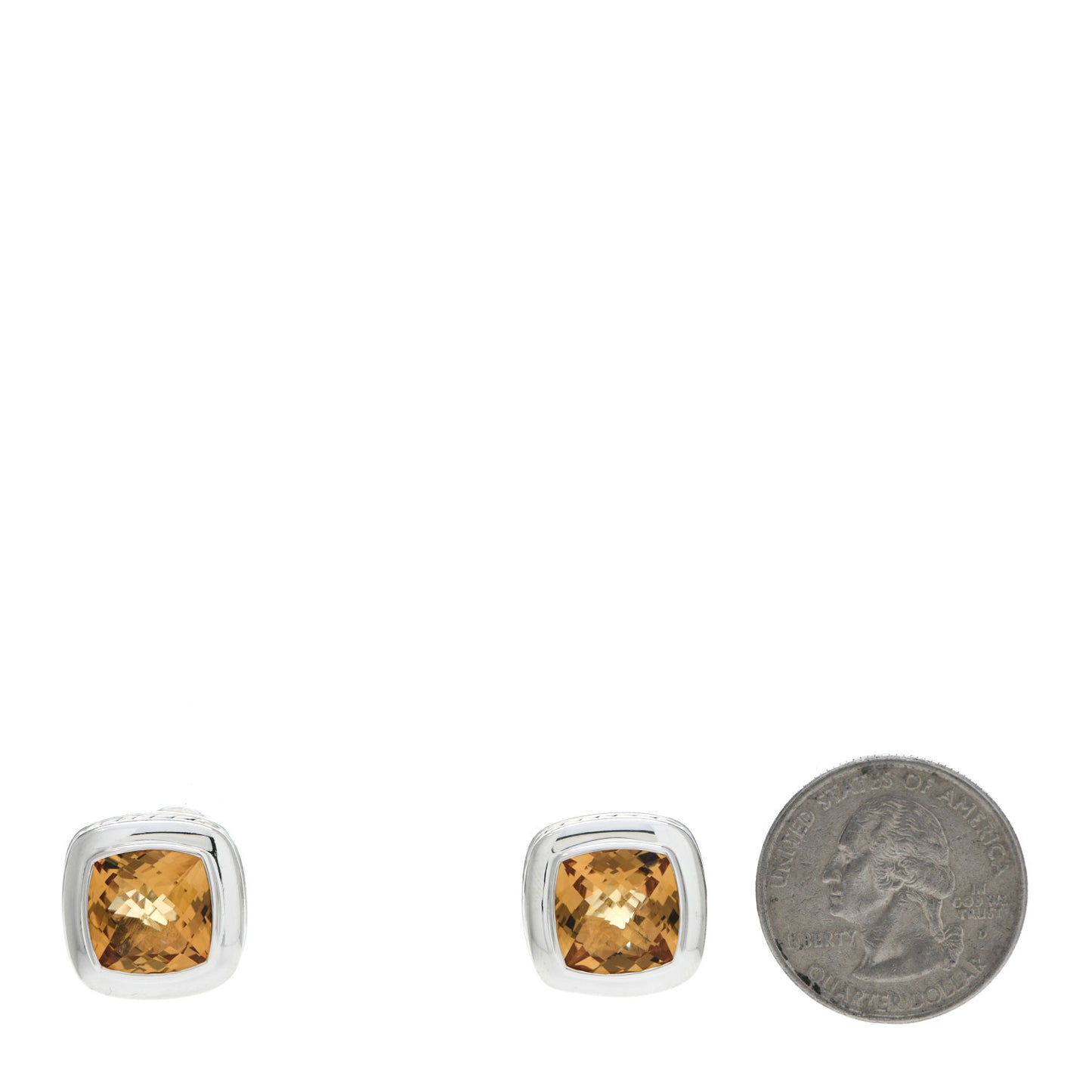 Sterling Silver Citrine 11mm Albion Earrings