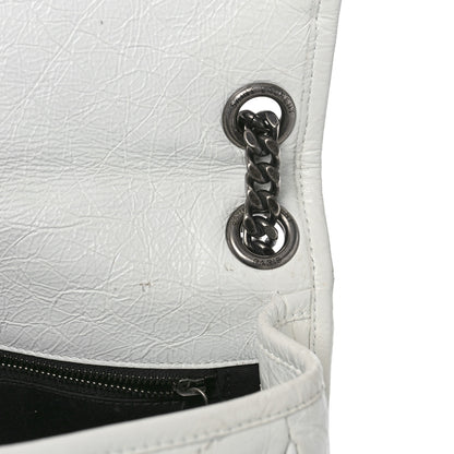 Saint Laurent Crinkled Calfskin Matelasse Monogram Medium Niki Chain Satchel Dirty White 10 of 15