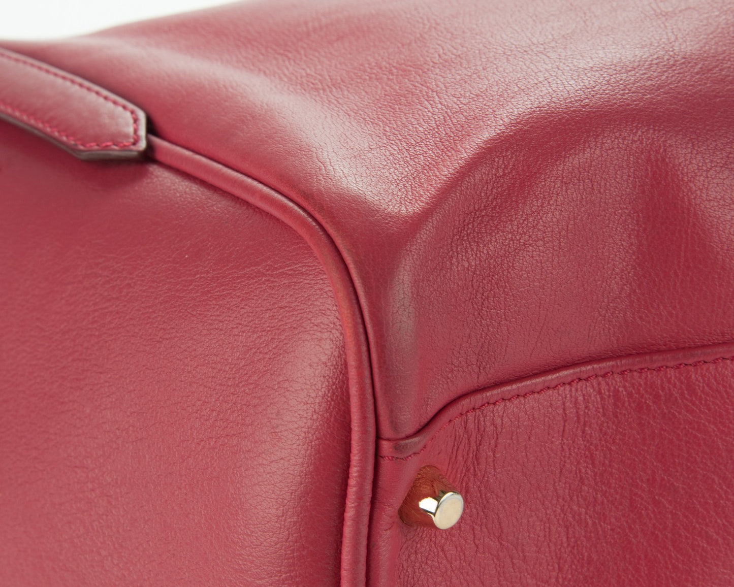Calfskin Small Canterbury Tote Dark Pink