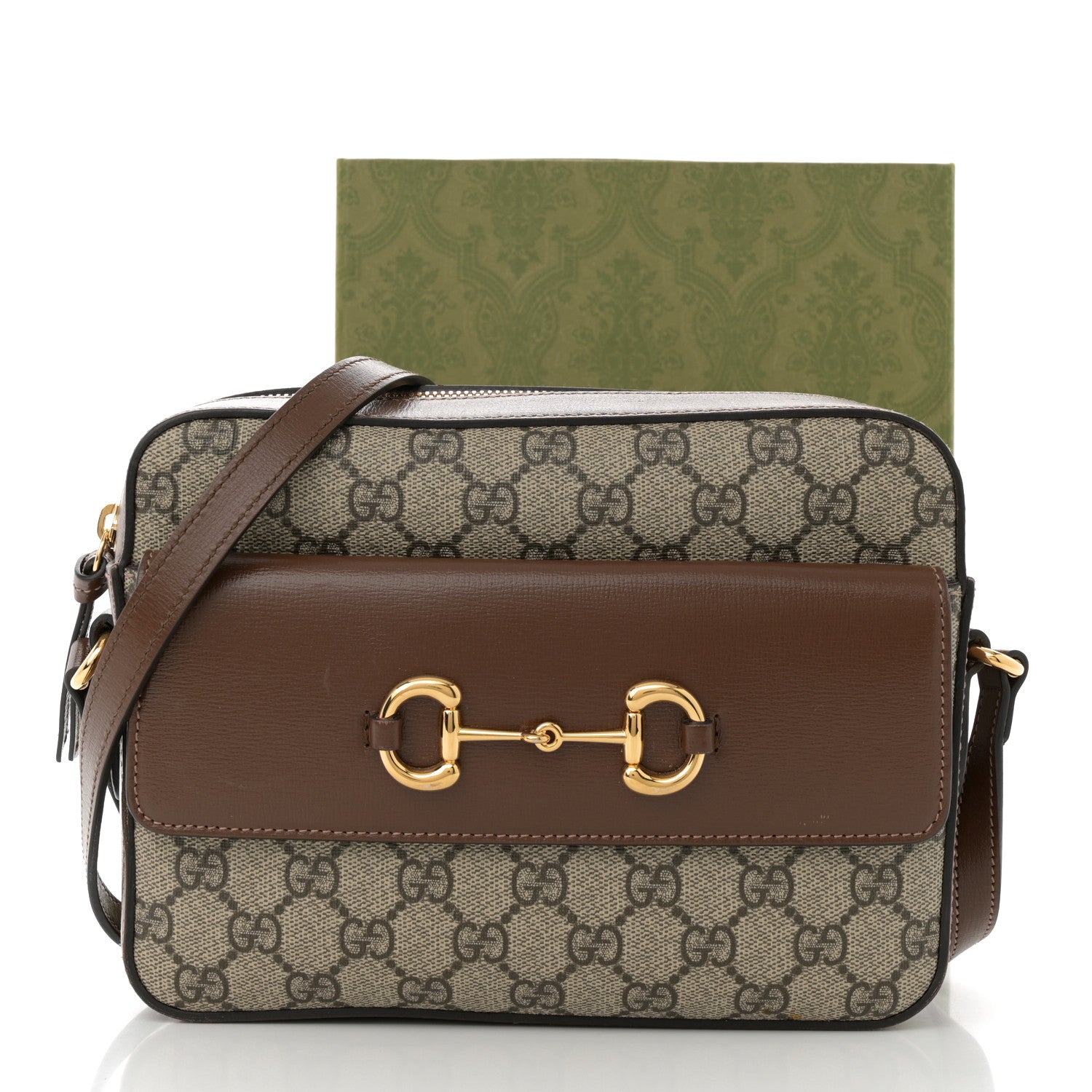 Gucci GG Supreme Monogram Small Horsebit 1955 Shoulder Bag Beige Brown Sugar 13 of 13