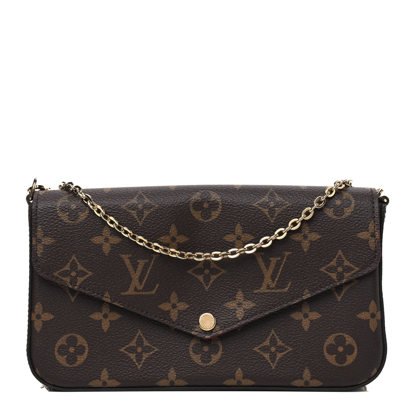 Monogram Pochette Felicie Chain Wallet Fuchsia
