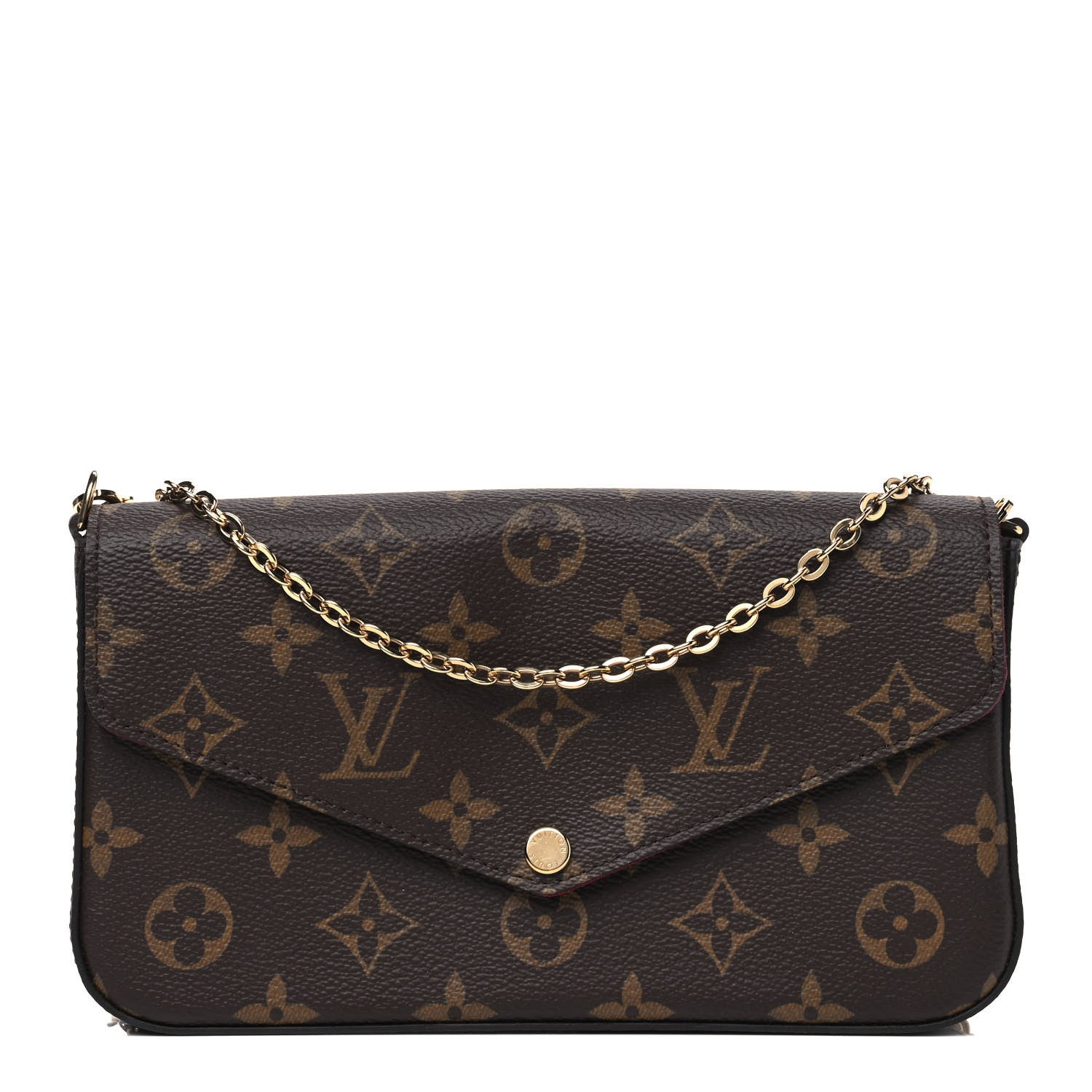 Louis Vuitton Monogram Pochette Felicie Chain Wallet Fuchsia 1 of 6