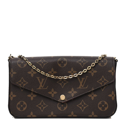 Louis Vuitton Monogram Pochette Felicie Chain Wallet Fuchsia 1 of 6