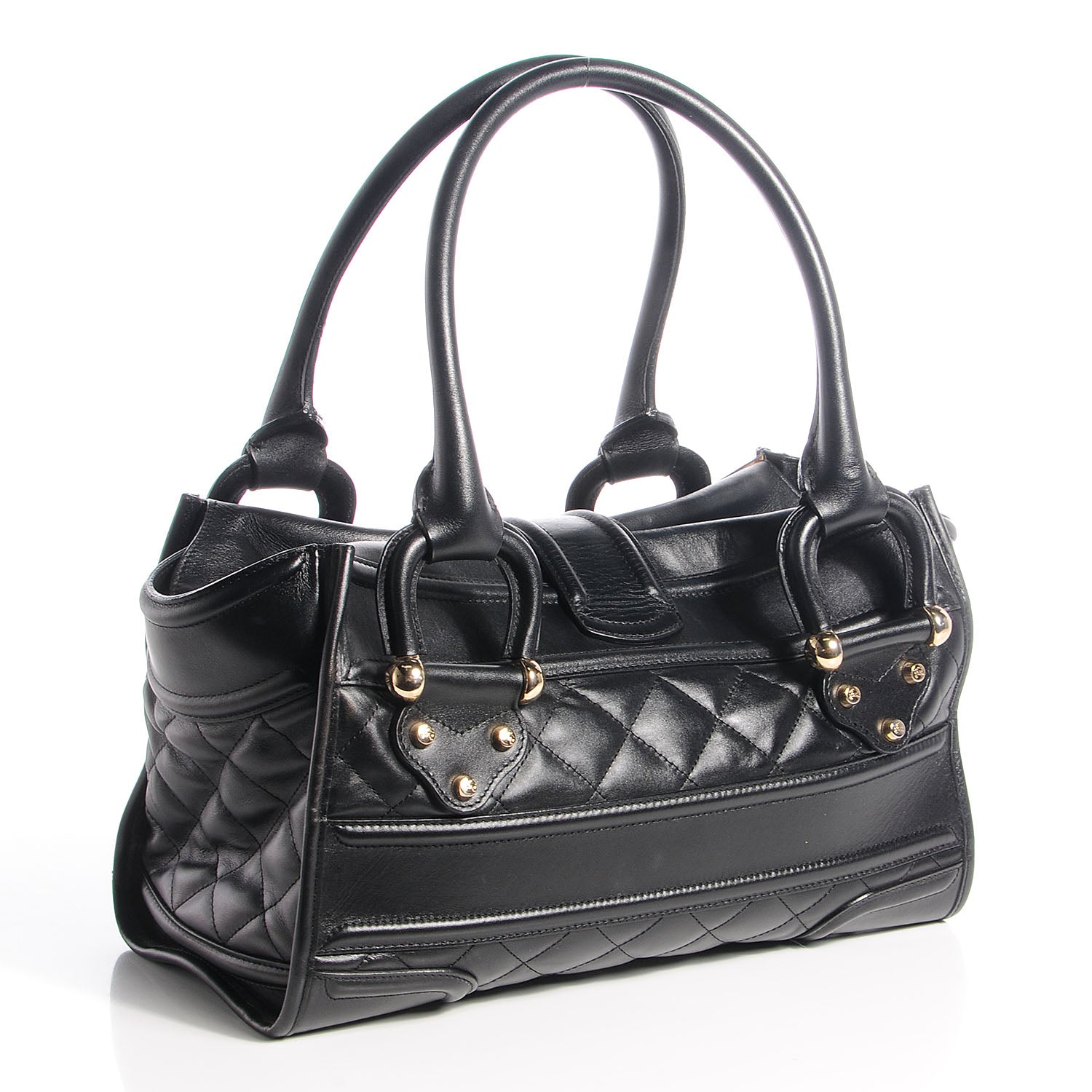 Burberry Quilted Calfskin Large Manor Tote Black 4 of 11