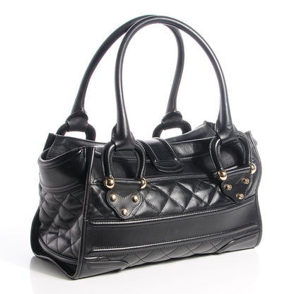 Burberry Quilted Calfskin Large Manor Tote Black 4 of 11