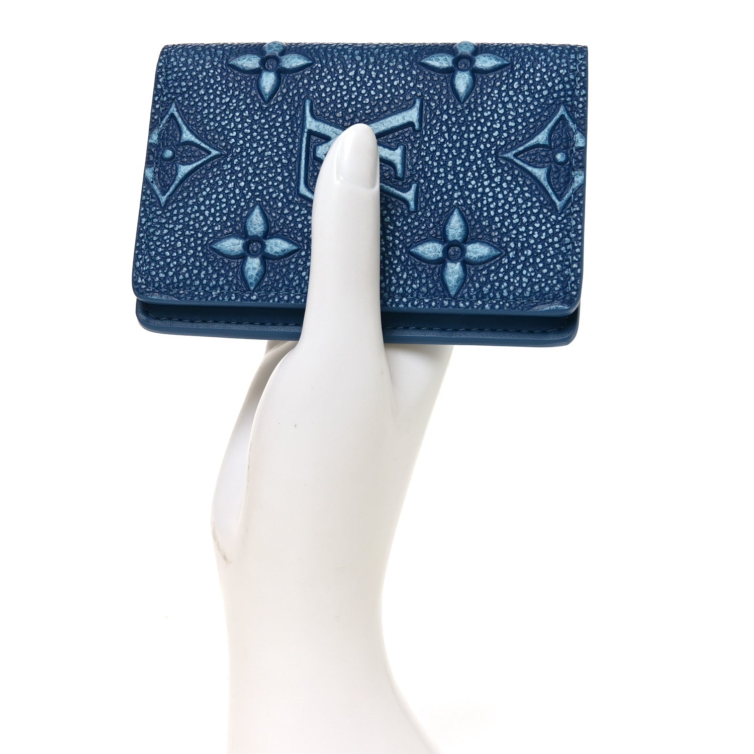 Louis Vuitton Faded Calfskin Monogram Pocket Organizer Denim Blue