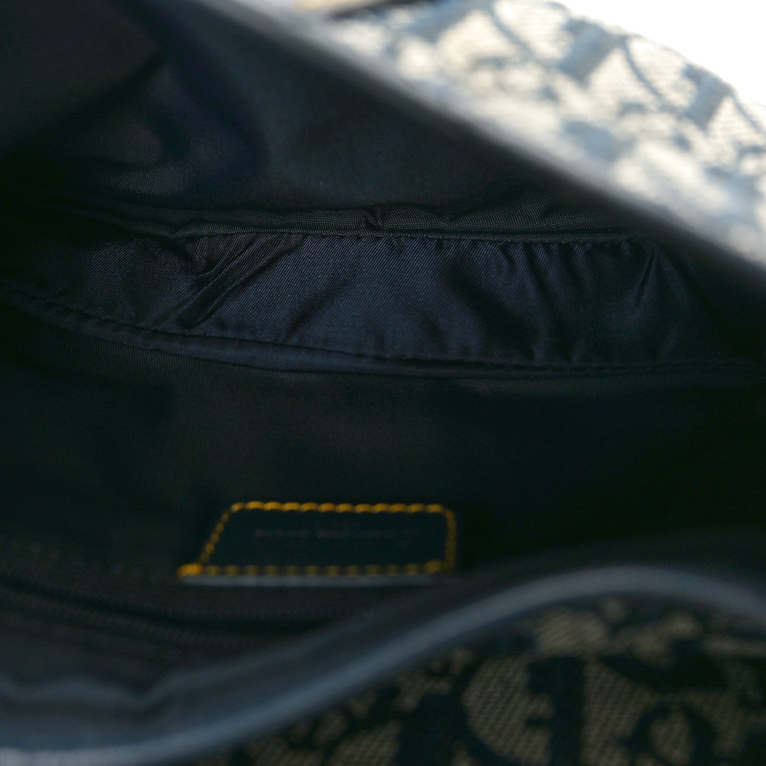 Christian Dior Monogram Double Saddle Bag Navy Blue 5 of 12