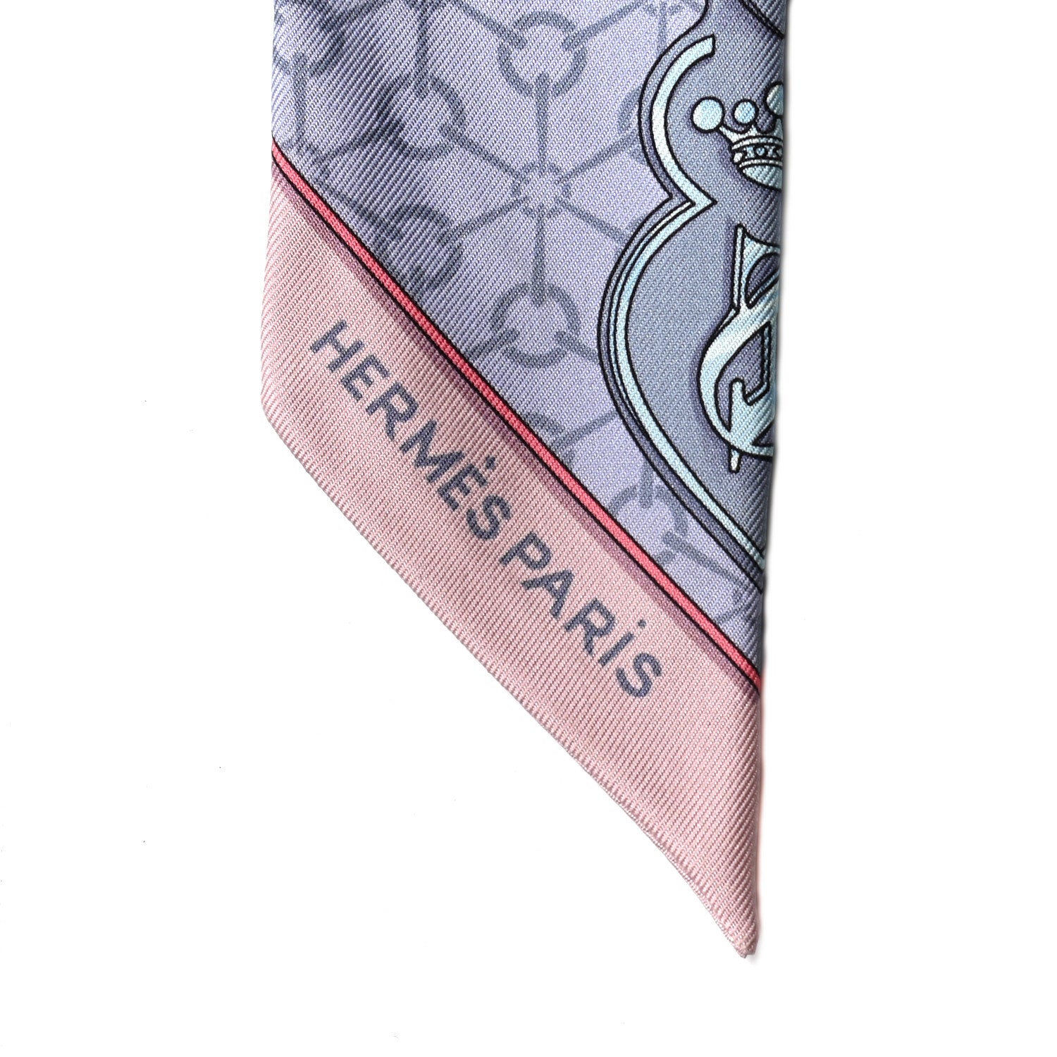 Hermes Silk La Promenade Du Matin Twilly Mauve Ciel Gris 2 of 7