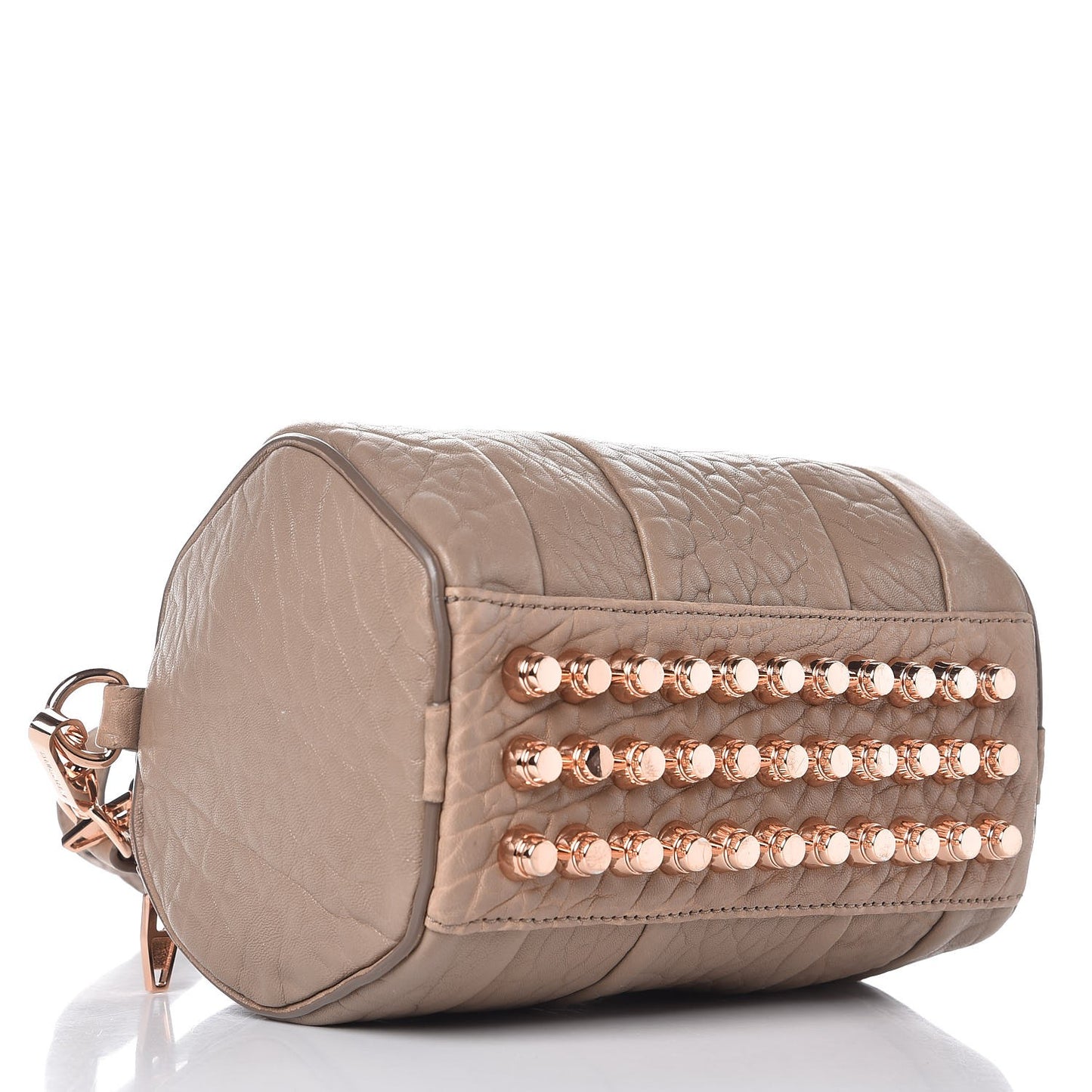 Pebbled Lambskin Mini Rockie Latte Rose Gold Hardware