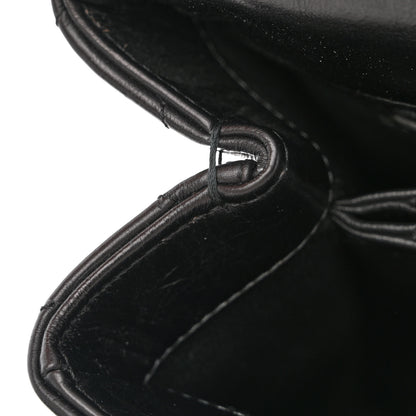 Chanel Calfskin Lizard Chevron Quilted Medium Coco Handle Flap Black 12 of 15