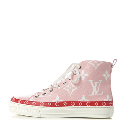Louis Vuitton Monogram Giant Stellar Sneaker Boots 40 Rose Rouge 1 of 10