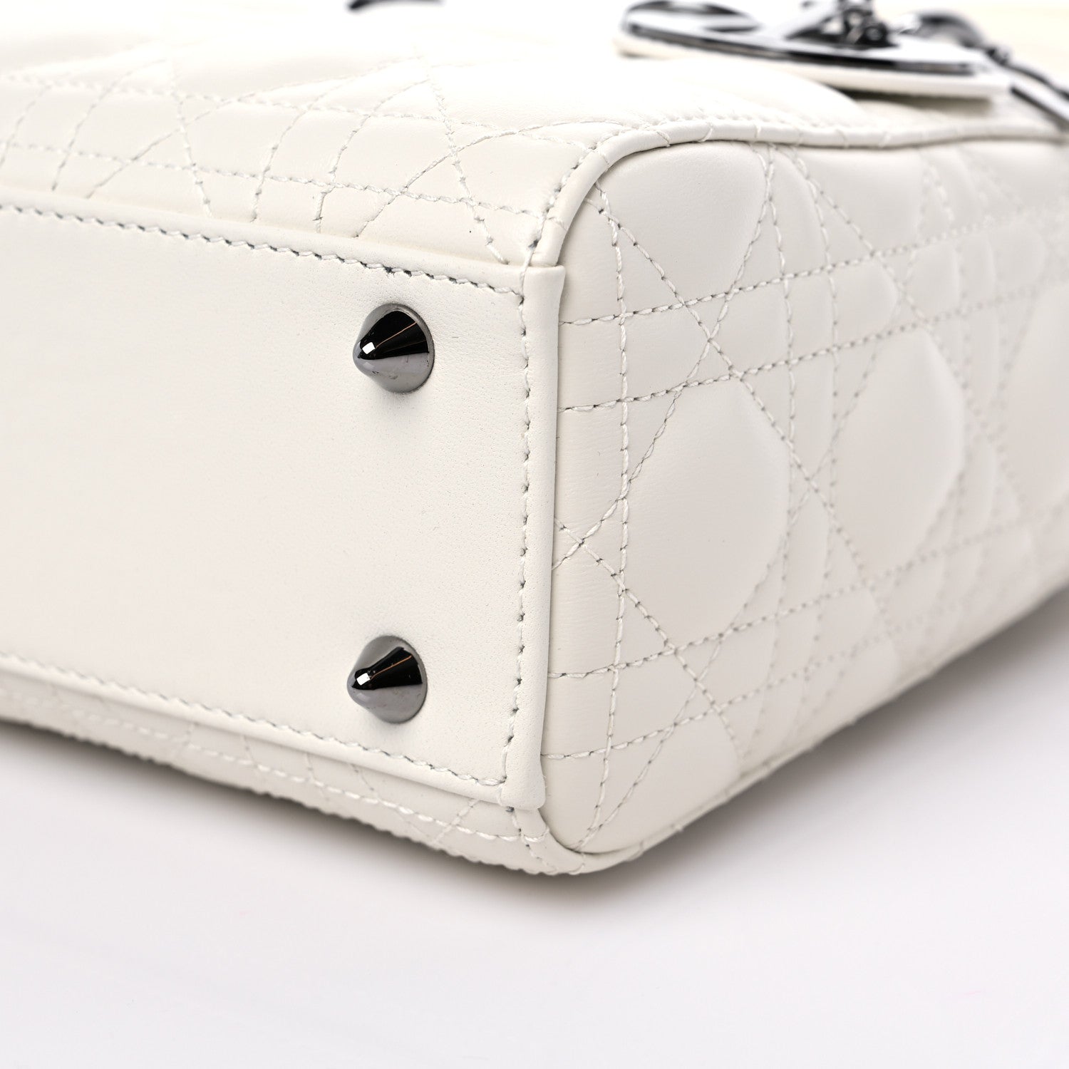 Christian Dior Lambskin Cannage Small My ABCDior Lady Dior White 9 of 10