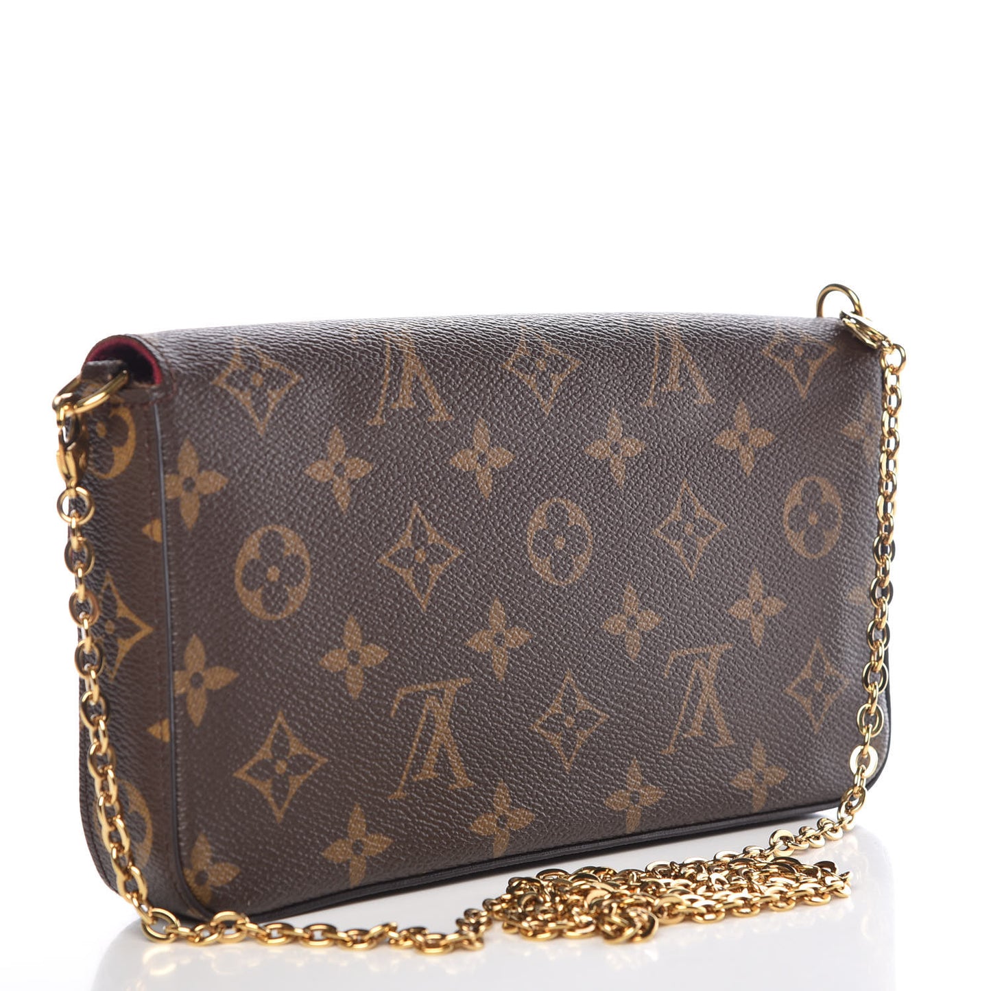 Monogram Pochette Felicie Chain Wallet Fuchsia