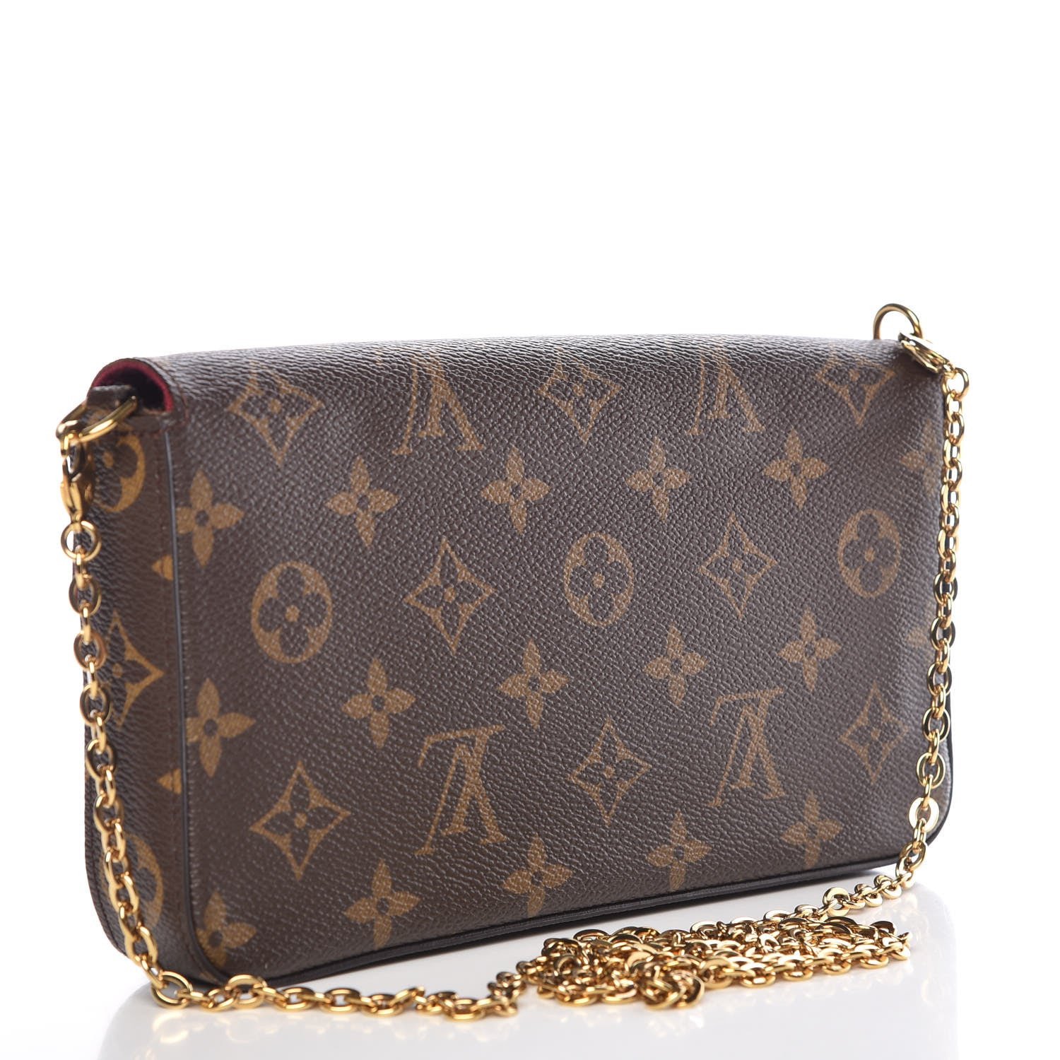 Louis Vuitton Monogram Pochette Felicie Chain Wallet Fuchsia 3 of 14