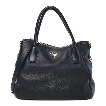 Prada Vitello Daino Tote Black 1 of 4
