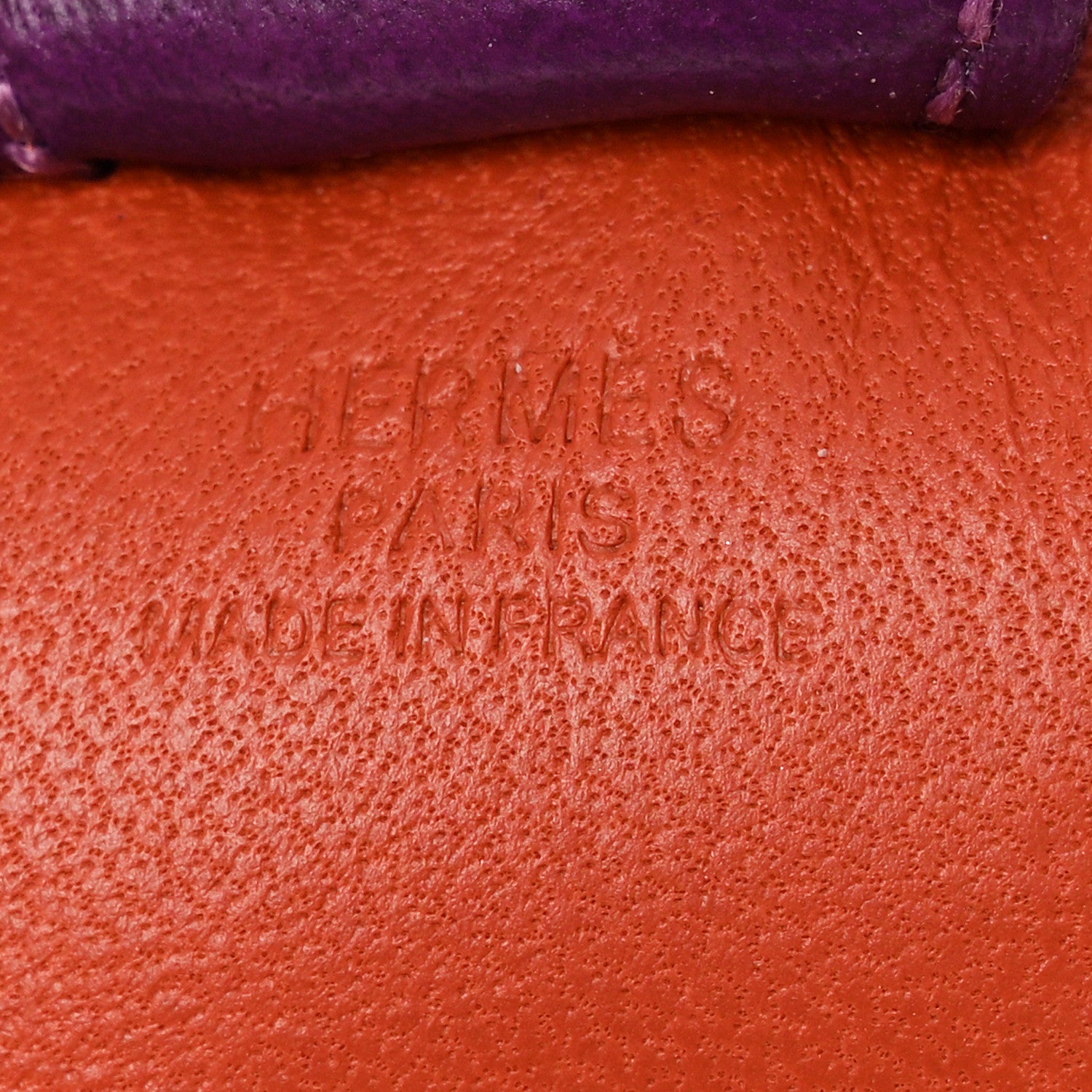 Hermes Milo Lambskin Grigri Rodeo Horse Bag Charm PM Cornaline Orange Poppy Violet 4 of 5