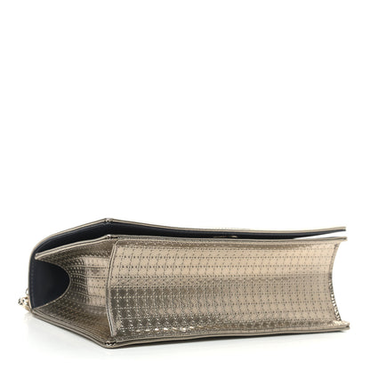 Christian Dior Metallic Patent Micro-Cannage Medium Diorama Flap Bag Gold 4 of 8