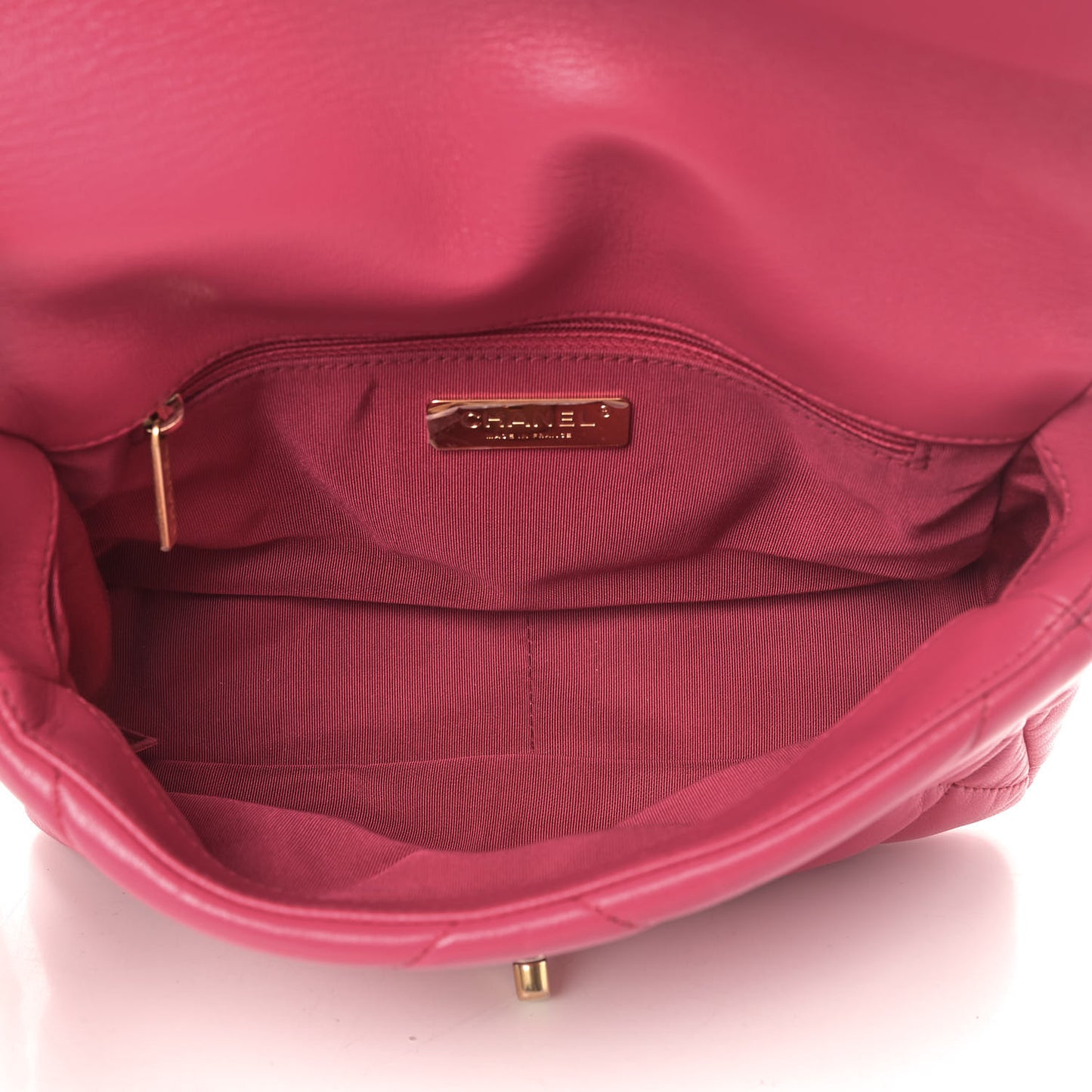 Goatskin Quilted Medium Chanel 19 Flap Dark Pink