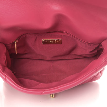 Chanel Goatskin Quilted Medium Chanel 19 Flap Dark Pink 4 of 10