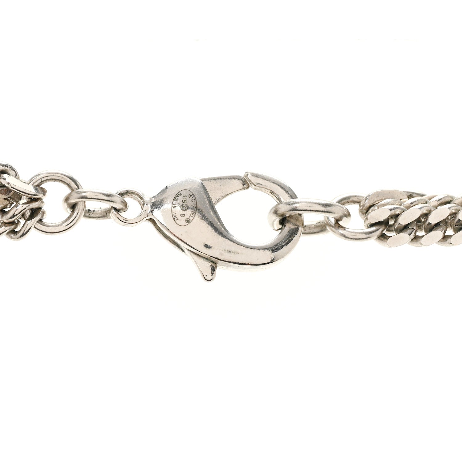 Chanel Baguette Crystal CC Shield Multi Strand Long Chain Necklace Silver 5 of 6