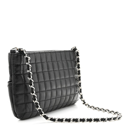 Chanel Lambskin Camellia No. 5 Chain Pouch Black 3 of 10