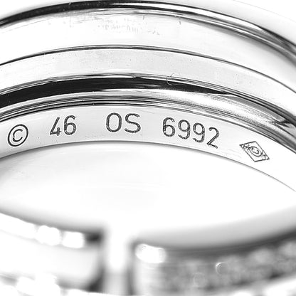 Cartier 18K White Gold Diamond Maillon Panthere Band Ring 46 3.75 5 of 6