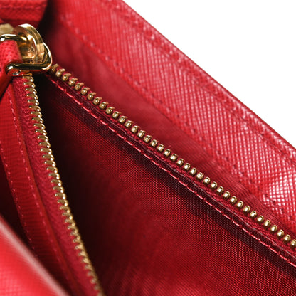 Prada Saffiano Metal Continental Flap Wallet Fuoco 11 of 11