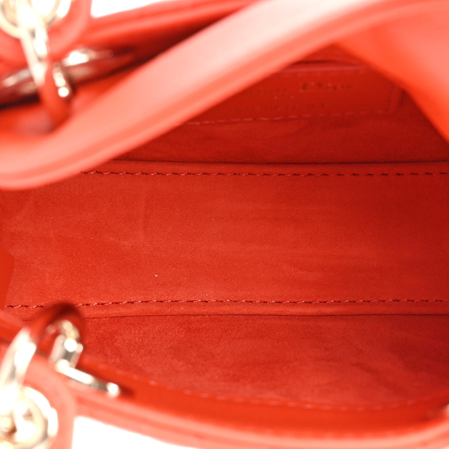 Lambskin Cannage Micro Lady Dior Orange