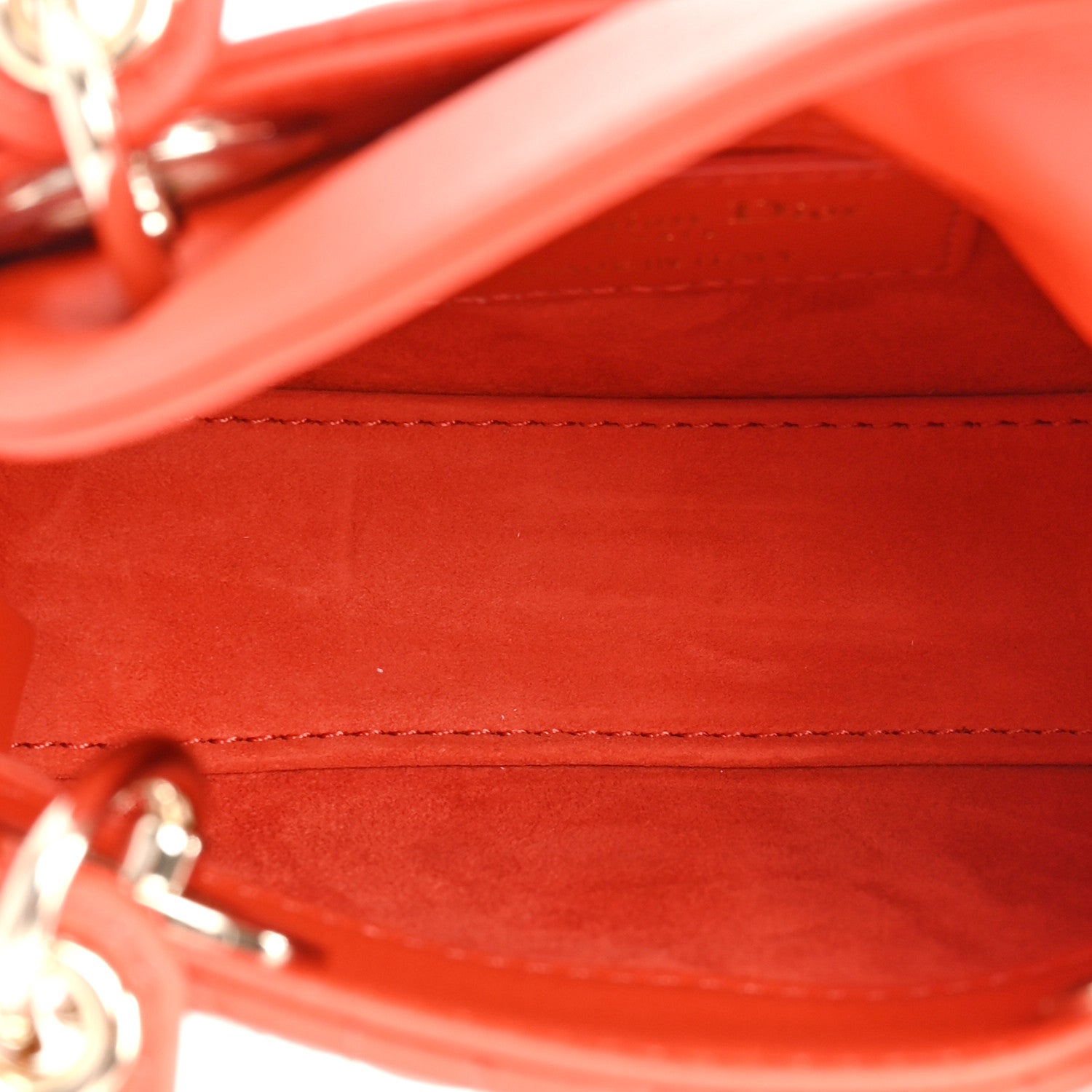 Christian Dior Lambskin Cannage Micro Lady Dior Orange 5 of 9