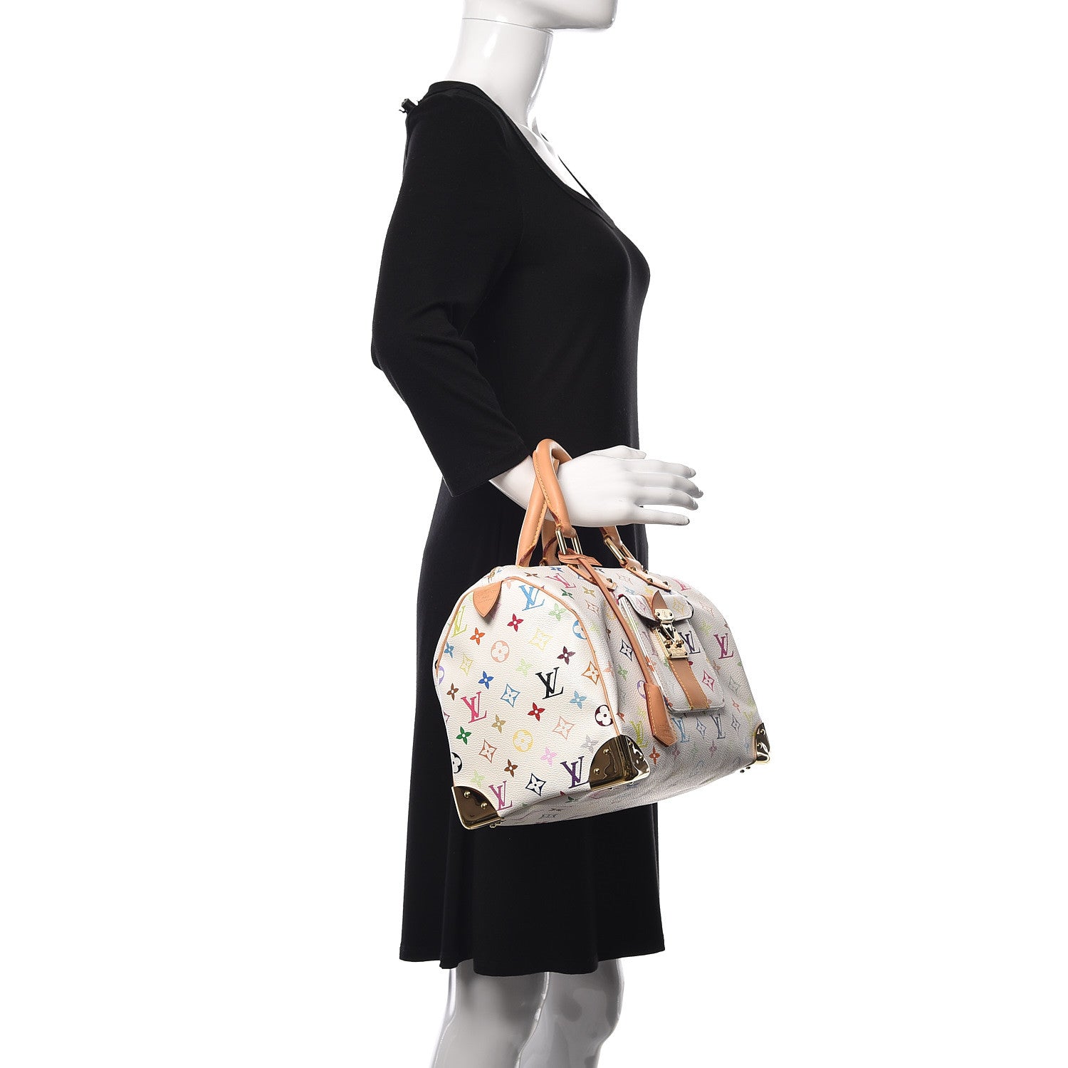Louis Vuitton Monogram Multicolor Speedy 30 White 2 of 9